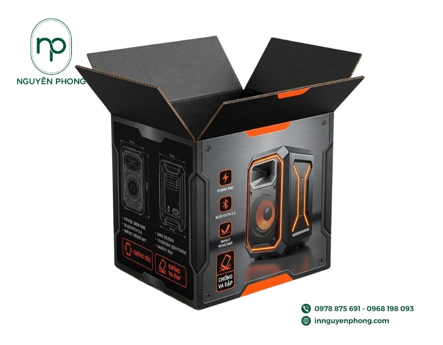 In thùng carton đựng loa